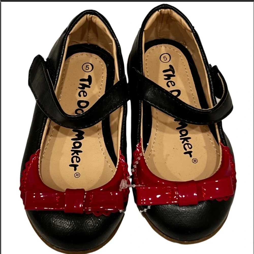 Shoes, The doll maker black and red baby girl shoes. NEW - Picture 1 of 4